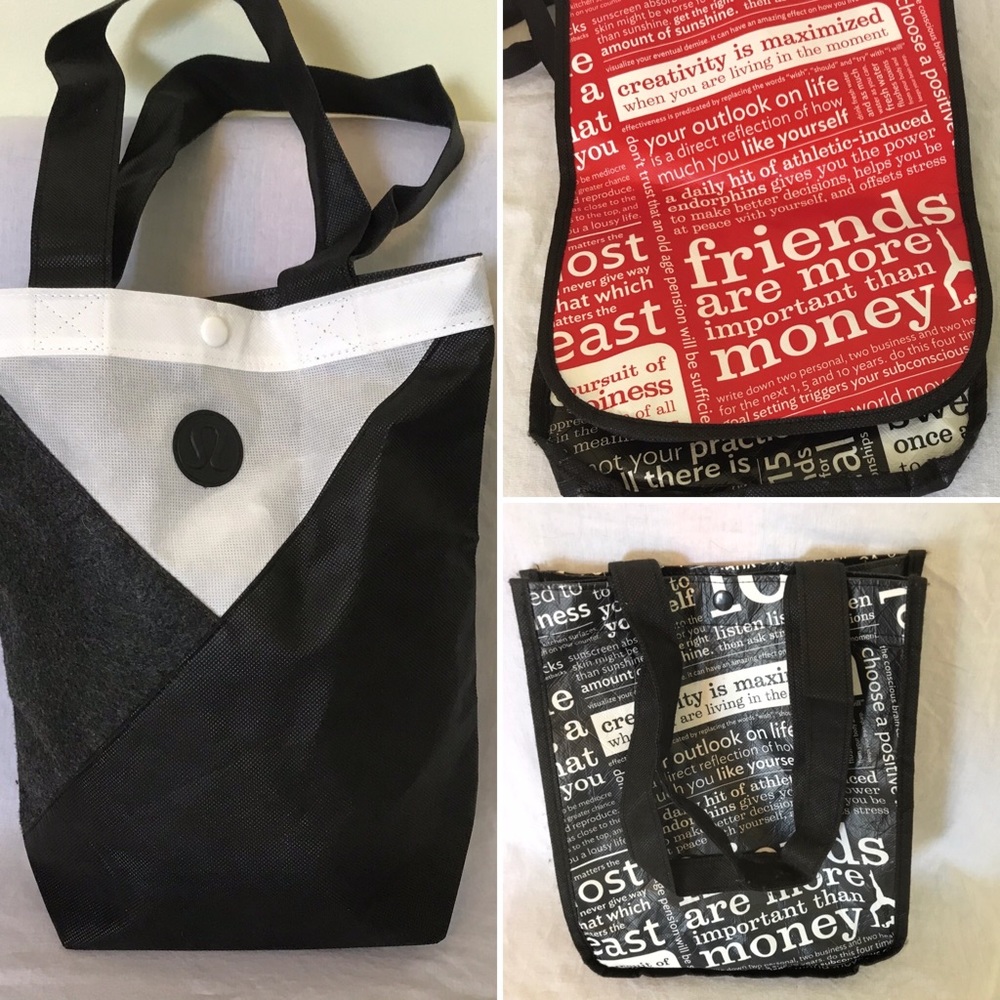 Lot of 3 Lululemon Athletica Recycled Bags, 2 New